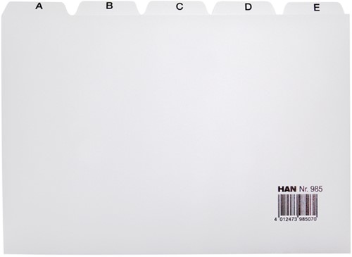 Tabkaart HAN A-Z breed A5 lichtgrijs