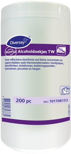 Desinfectiedoekjes Suma met alcohol TW 200 stuks