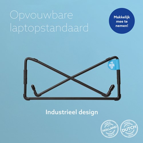 Laptopstandaard R-Go Steel Travel Zwart-2