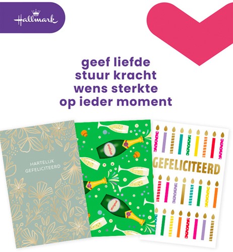 Wenskaart navulset Hallmark felicitatie pk/6 