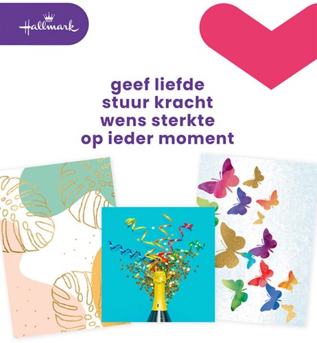 Wenskaart navulset Hallmark blanco pk/8 