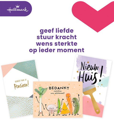 Wenskaart navulset Hallmark diversen pk/12