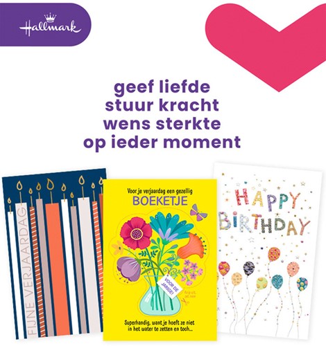Wenskaart navulset Hallmark verjaardag pk/12