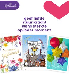 Wenskaart navulset Hallmark A4 felicitatie pk/8 