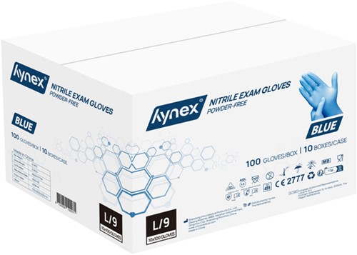 Handschoen Hynex L nitril 100 stuks blauw-2