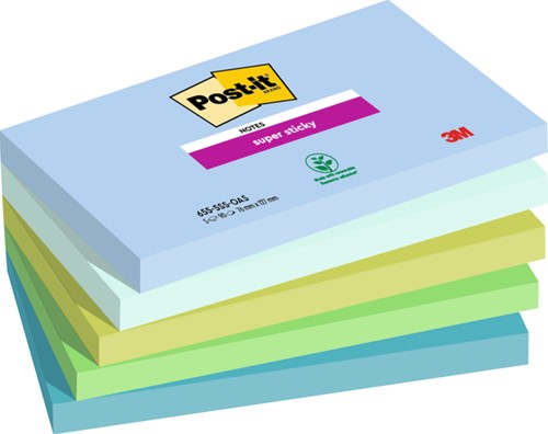 Post-it memoblokje  76x127mm 3M 655 Super Sticky Oasis