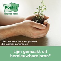 Post-it memoblokje  76x 76mm 3M 654 recycle geel 18 + 6 gratis-1