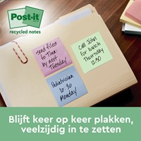 Post-it memoblokje  76x 76mm 3M Z-Note R330 recycle assorti kleur-3