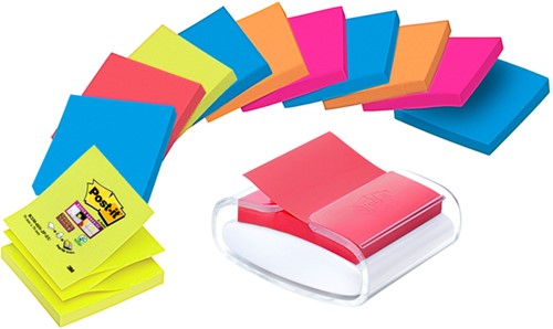 Post-it memoblokdispenser 76x76mm 3M tbv Z-Note transparant + 12 blok 