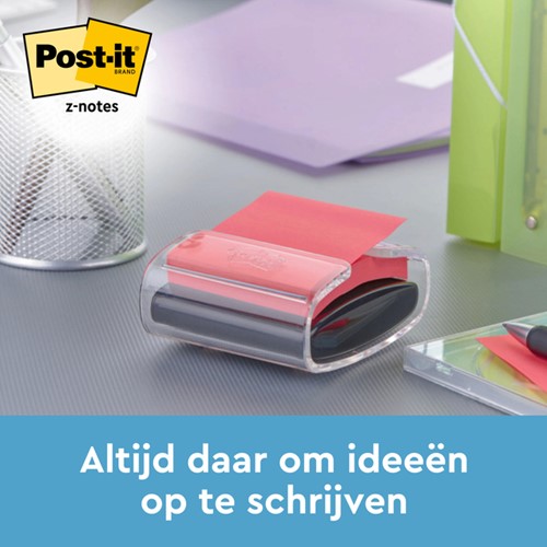 Post-it memoblokdispenser 76x76mm 3M tbv Z-Note transparant + 12 blok -2
