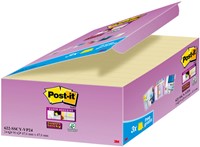 Post it memoblokje 47.6x47.6mm 3M 622 Super Sticky  geel 21 + 3 gratis