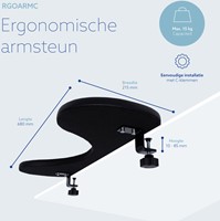 Ergonomische armsteun R-Go Tools zwart-1