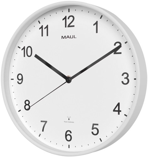 Wandklok MAUL Sprint RC Ø30x5cm kunststof wit/wit-2