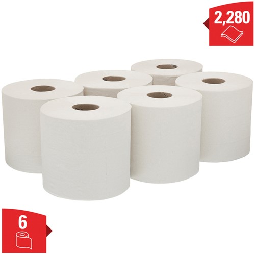 Poetsrol KC WypAll L20 2-laags 18,3cmx144m 380vel wit 7303-2