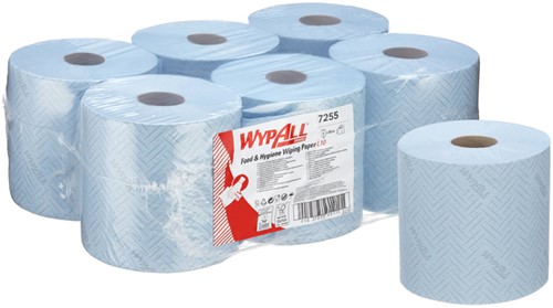 Poetsrol KC WypAll L10 1-laags 19,5x304m 800vel blauw 7255