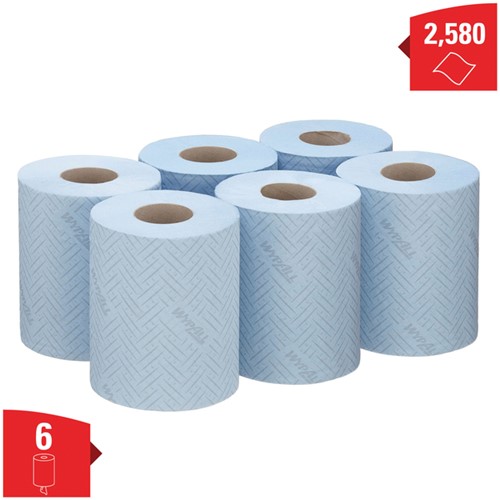 Poetsrol KC WypAll L10  1-laags 18,3cm163m 430vel blauw 6223-2