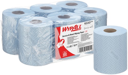 Poetsrol KC WypAll L10  1-laags 18,3cm106m 280vel blauw 6220
