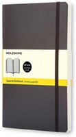 Notitieboek Moleskine large 130x210mm ruit 5x5mm soft cover zwart