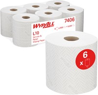Poetsrol KC WypAll L10 1-laags 18,3cmx190m 500vel wit 7406