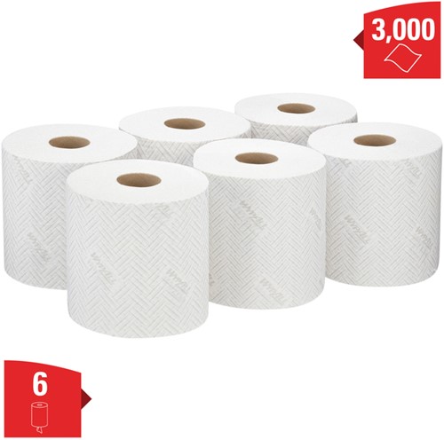 Poetsrol KC WypAll L10 1-laags 18,3cmx190m 500vel wit 7406-2