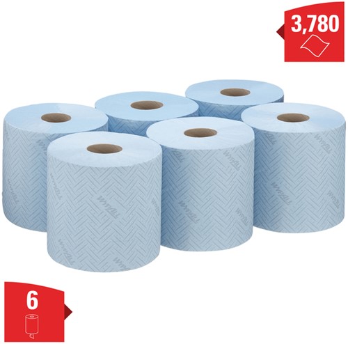 Poetsrol KC WypAll L10 1-laags 18,3cmx239m 630 vel blauw 7494-2