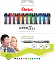 Gelschrijver Pentel BL77 Energel medium assorti 12 stuks