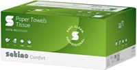 Handdoek Satino PT3 Comfort v-vouw 2-laags 250x230mm 20x160 vel naturel 277200