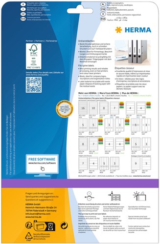 Etiket HERMA ordner 5123 192x59mm zelfklevend 100 stuks wit -2