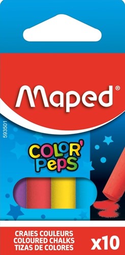 Schoolbordkrijt Maped Color'Peps gekleurd ds/10