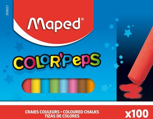 Schoolbordkrijt Maped Color'Peps gekleurd ds/100