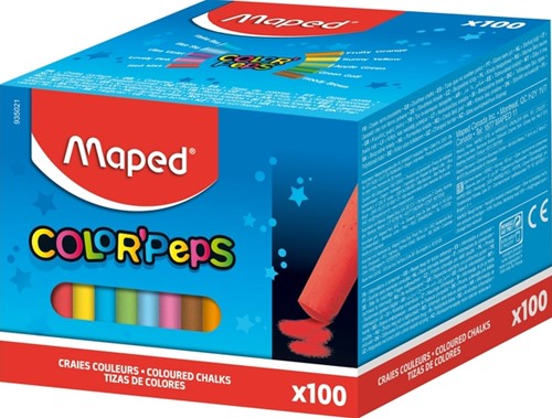 Schoolbordkrijt Maped Color'Peps gekleurd ds/100-2