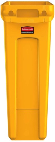 Afvalbak Rubbermaid Slim Jim Vented met luchtsleuven 87 liter geel-2
