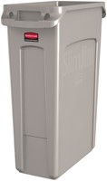 Afvalbak Rubbermaid Slim Jim Vented met luchtsleuven 60 liter beige