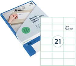 Etiket Rillprint 70x42.4mm mat transparant 525 stuks