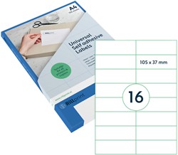 Etiket Rillprint 105x37mm mat transparant 400 stuks