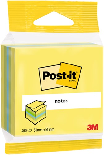 Post-it memoblokje 51x51mm 2012L kubus ass kleur