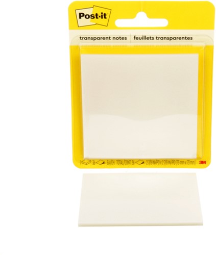 Post-it memoblokje 73x73mm Transparant
