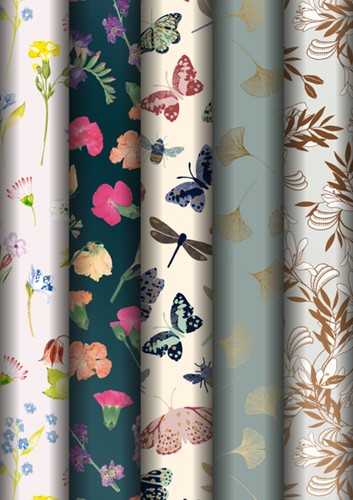 Inpakpapier Stewo Classic Bouquet 200x70cm assorti