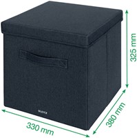 Opbergdoos Leitz gestoffeerd met deksel 330x325x380mm grijs 2 st-3