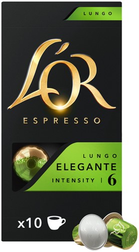 Koffiecups Douwe egberts L'Or espresso Lungo Elegante ds/10