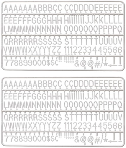 Letter set IEZZY voor letterbord 2x150 wit