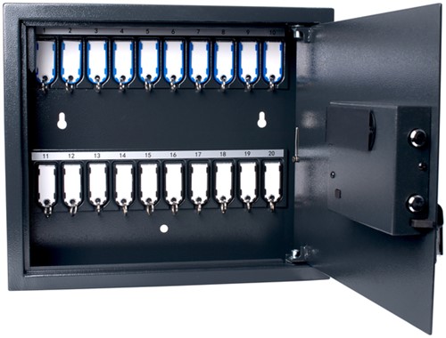 Sleutelkast Pavo high security magnetisch met fingerprintslot 20 haken 350x410x100mm-3