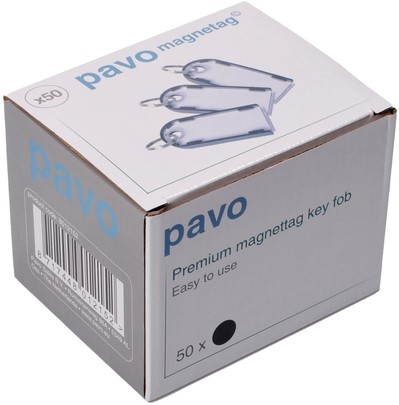 Sleutellabel Pavo Magnettag zwart 50 stuks-2