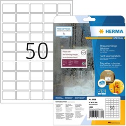 Etiket HERMA 8338 37x25mm weerbestendig 1250 stuks wit