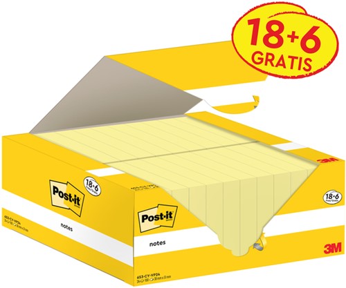 Post-it memoblokje 38mmx51mm 3M 653-CY geel voordeelpak