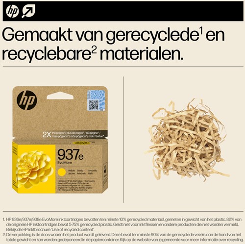 Inktcartridge HP 4S6W8NE 937E Evomore geel-2