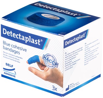 Snelpleister blauw Detectaplast 2.5cmx4.5m 3stuks