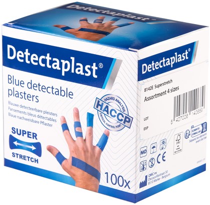 Elastische blauwe textielpleister Detectaplast assorti ds/100