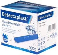 Waterafstotende blauwe pleister Detectaplast 19x72mm ds/100