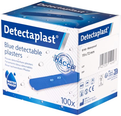 Waterafstotende blauwe pleister Detectaplast 19x72mm ds/100